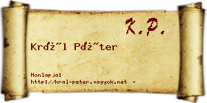 Král Péter névjegykártya