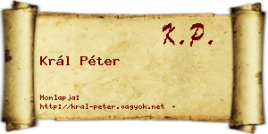 Král Péter névjegykártya